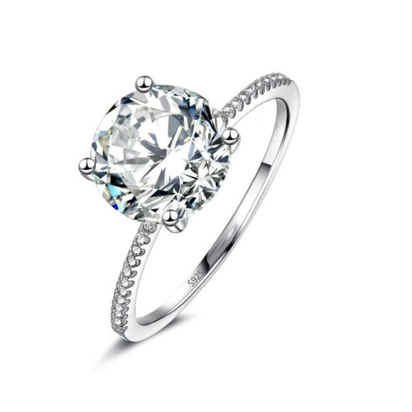 Jewelry - Solid 925 Sterling Silver 3Ct Diamond Ring